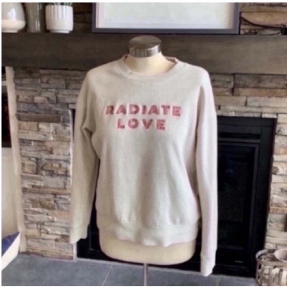 Universal Thread Cream Sweatshirt with Red Text - Picture 3 of 11